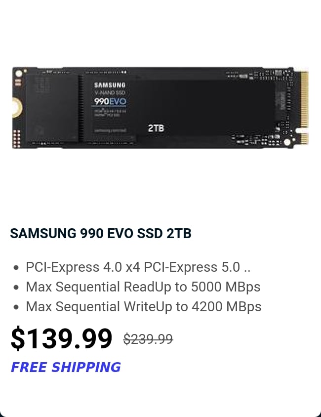 SAMSUNG 990 EVO SSD 2TB 