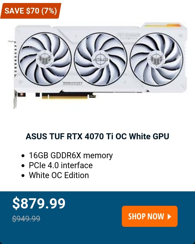 ASUS TUF RTX 4070 Ti OC White GPU 