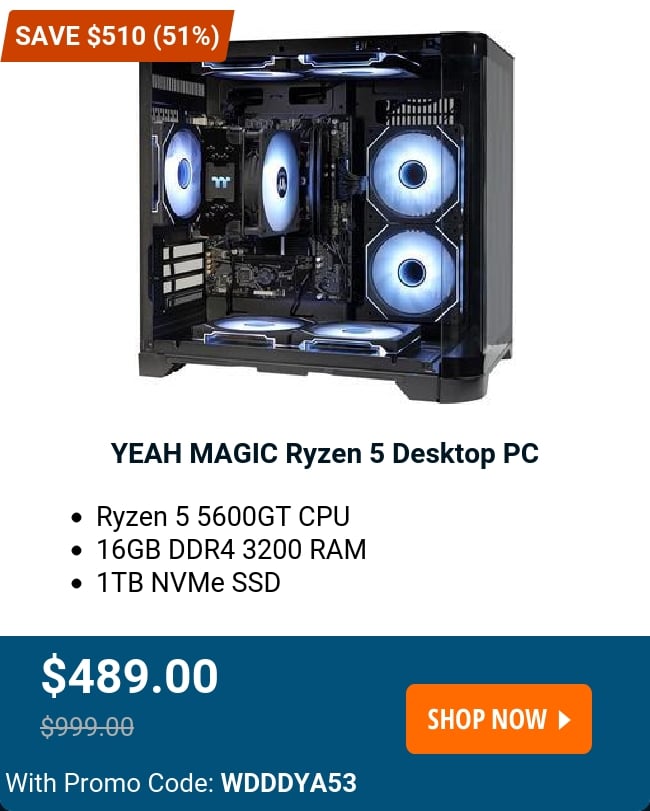 YEAH MAGIC Ryzen 5 Desktop PC 