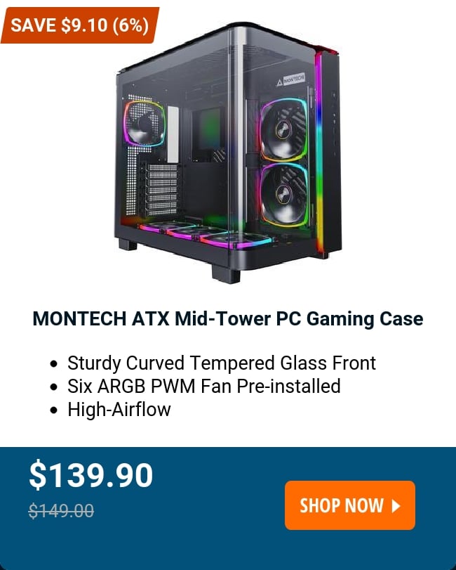 MONTECH ATX Mid-Tower PC Gaming Case 