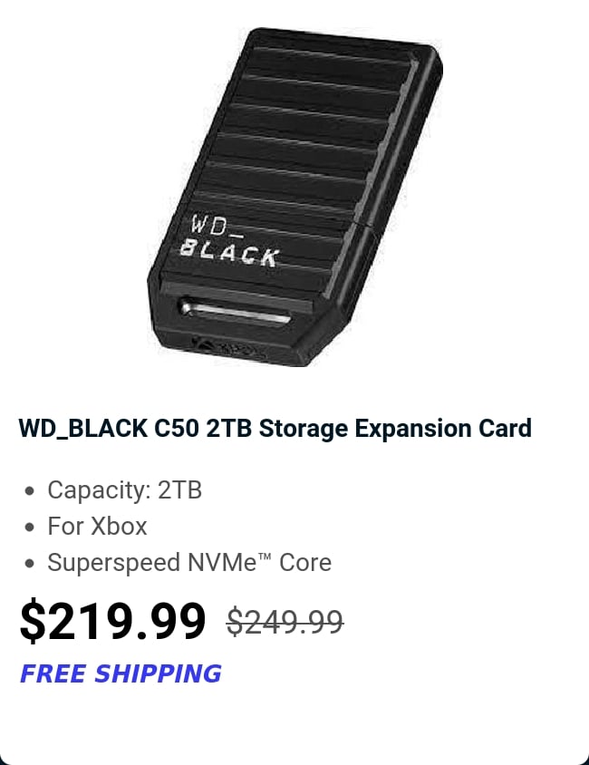 WD_BLACK C50 2TB Storage Expansion Card