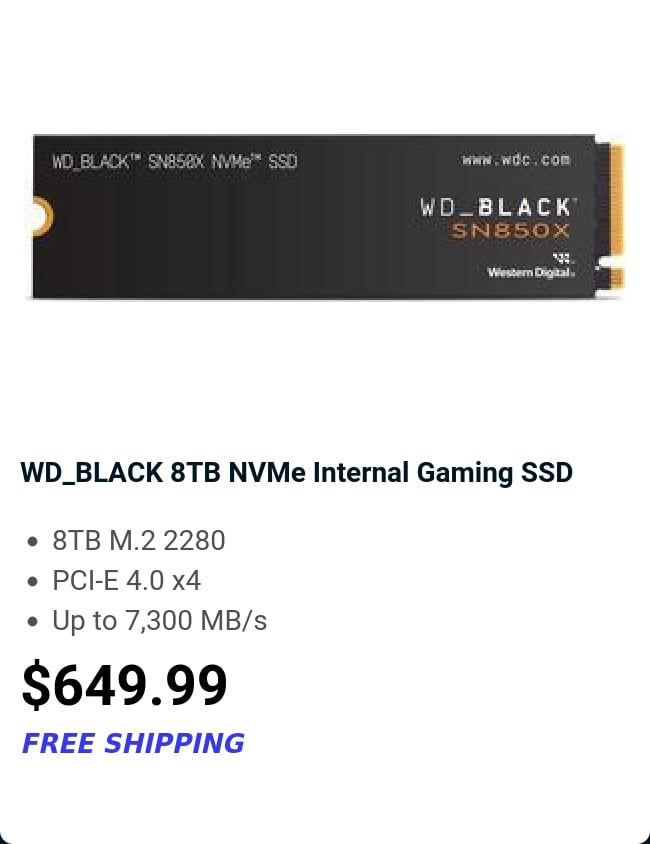 WD_BLACK 8TB NVMe Internal Gaming SSD