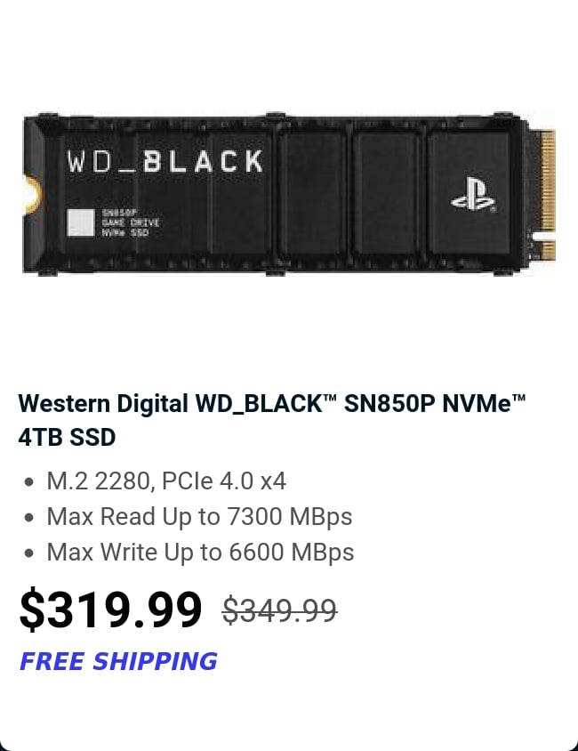 Western Digital WD_BLACK™ SN850P NVMe™ 4TB SSD