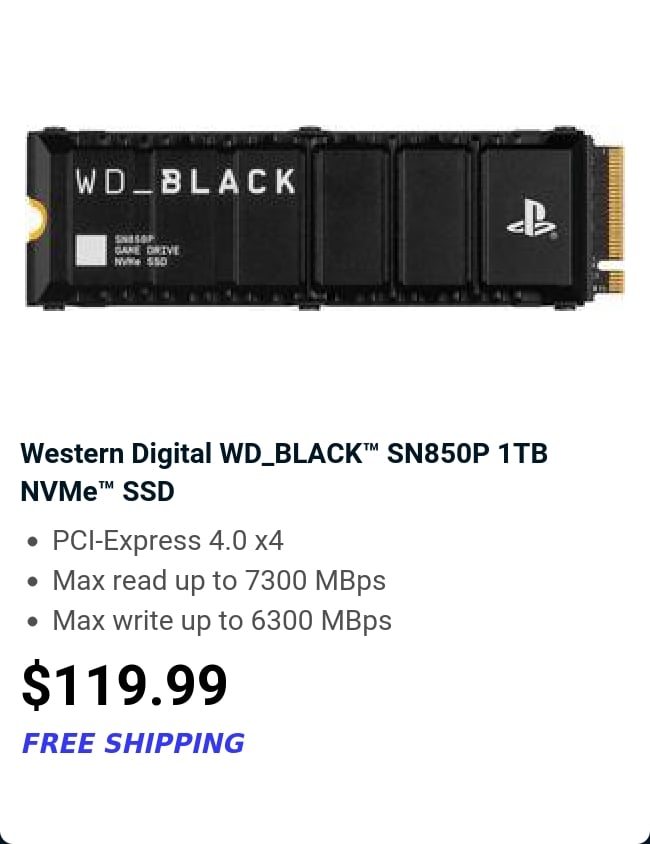 Western Digital WD_BLACK™ SN850P 1TB NVMe™ SSD