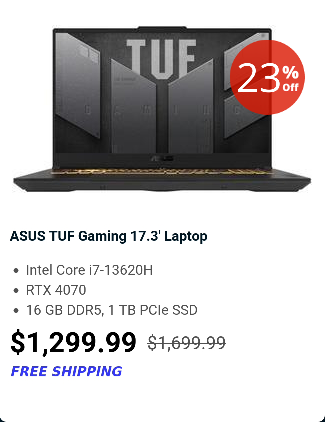 ASUS TUF Gaming 17.3' Laptop 