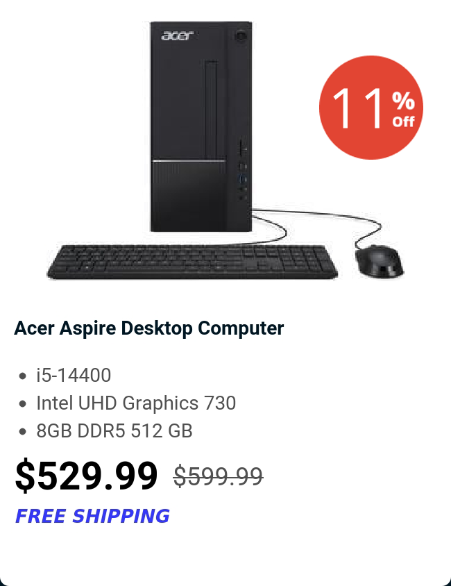 Acer Aspire Desktop Computer 