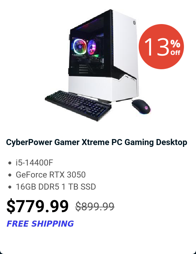 CyberPower Gamer Xtreme PC Gaming Desktop 