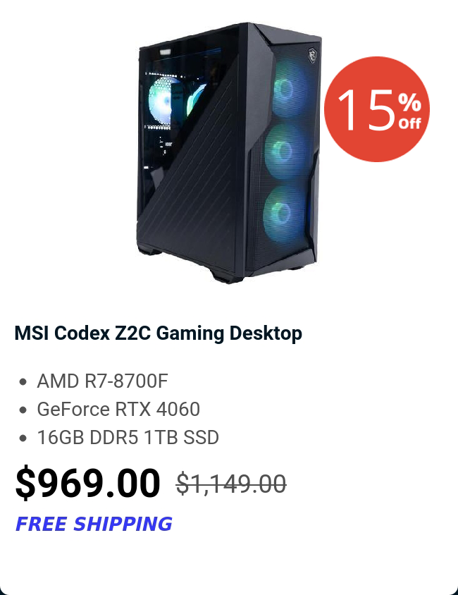 MSI Codex Z2C Gaming Desktop 