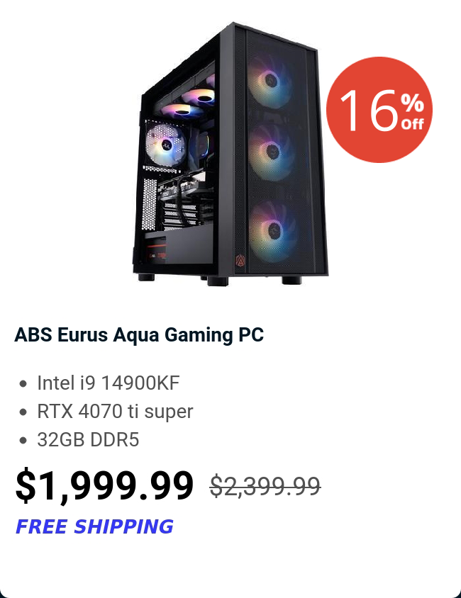 ABS Eurus Aqua Gaming PC 