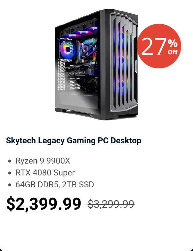 Skytech Legacy Gaming PC Desktop 