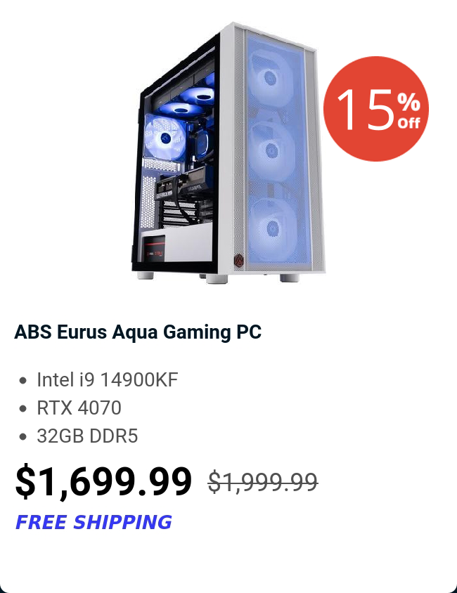 ABS Eurus Aqua Gaming PC 