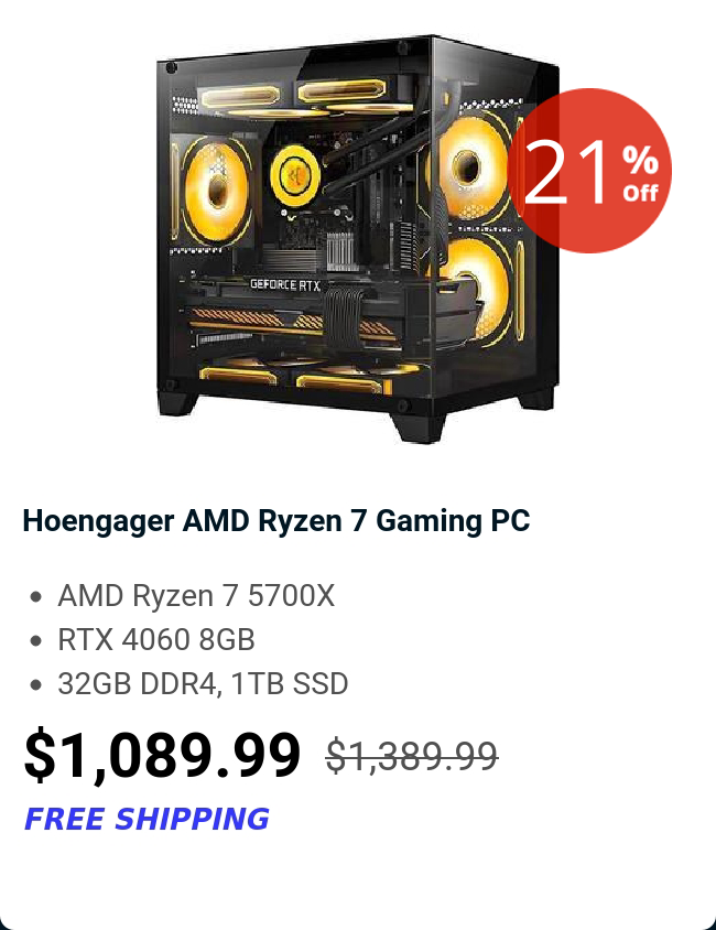 Hoengager AMD Ryzen 7  Gaming PC 