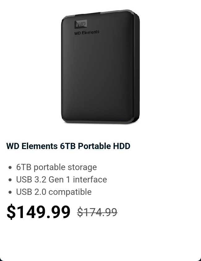 WD Elements 6TB Portable HDD 