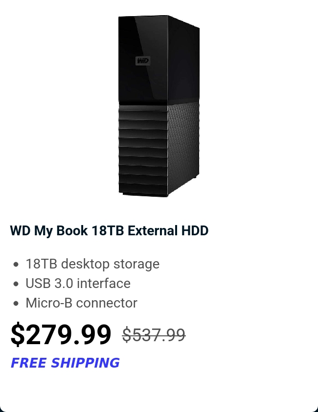 WD My Book 18TB External HDD 