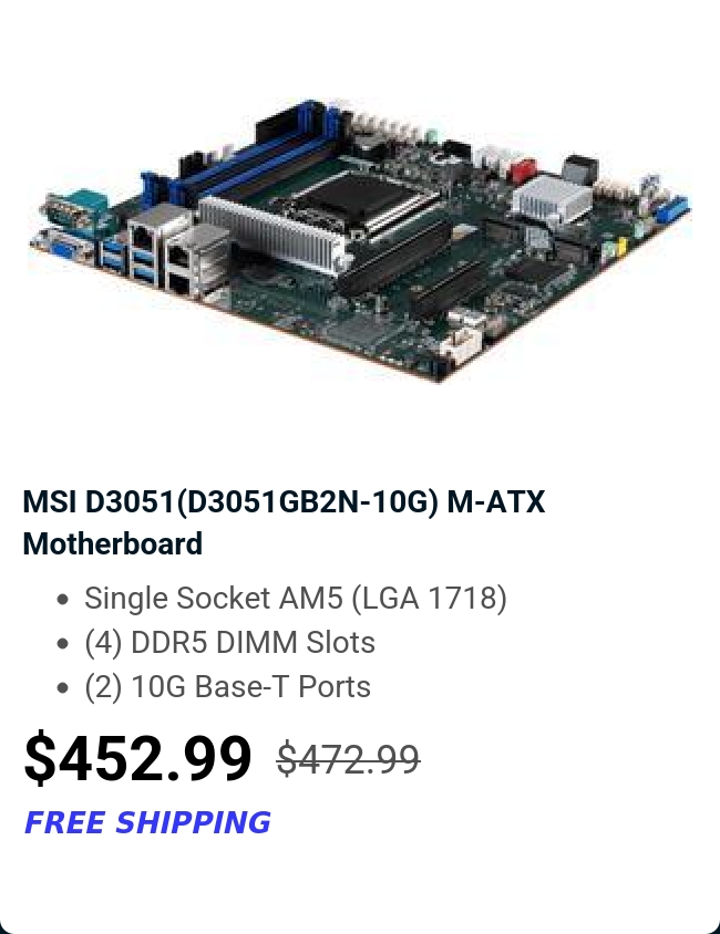 MSI D3051(D3051GB2N-10G) M-ATX Motherboard 