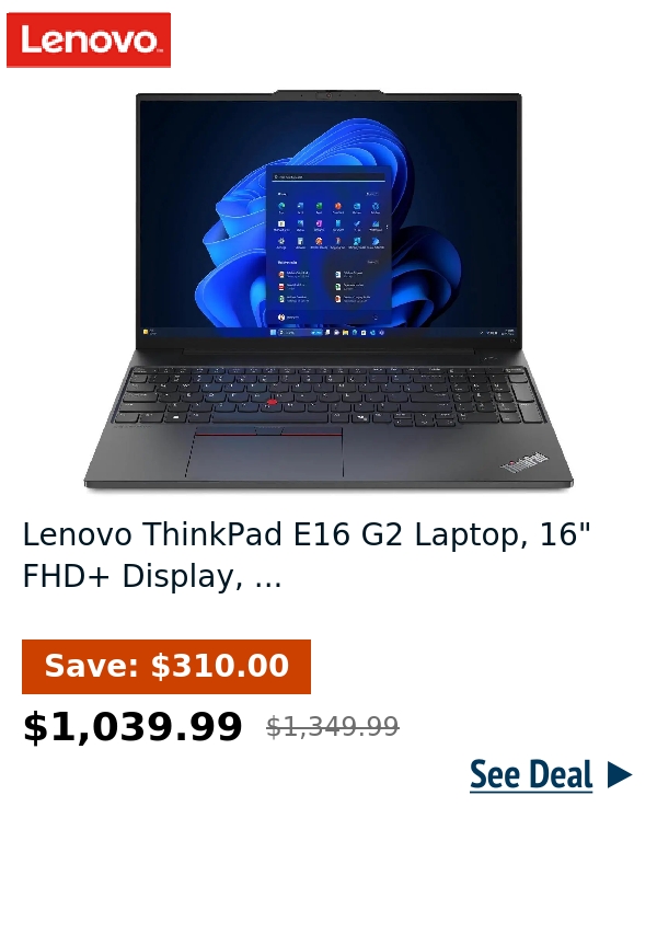 Lenovo ThinkPad E16 G2 Laptop, 16