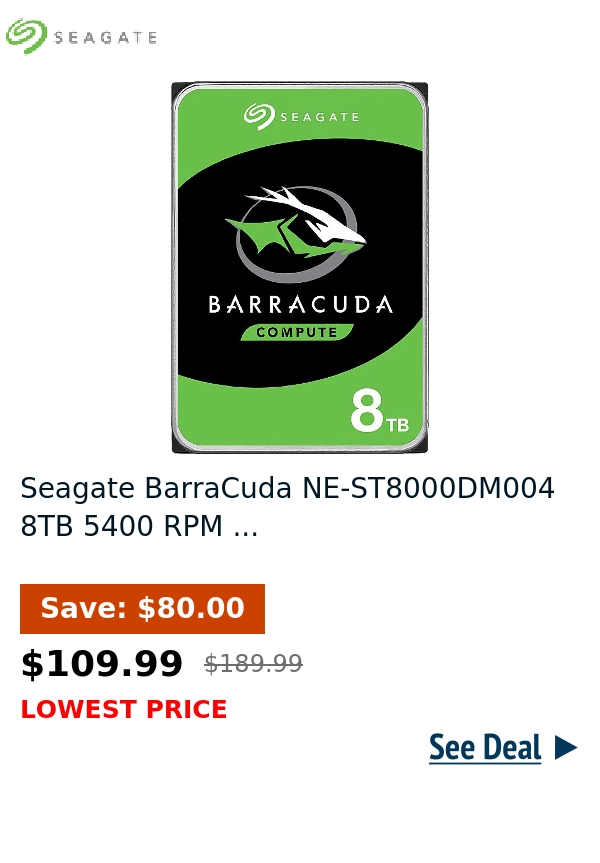 Seagate BarraCuda NE-ST8000DM004 8TB 5400 RPM ...