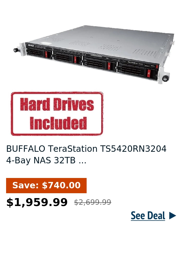 BUFFALO TeraStation TS5420RN3204 4-Bay NAS 32TB ...