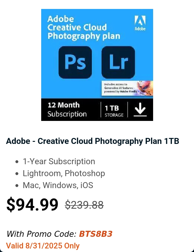 Adobe - Creative Cloud Photography Plan 1TB