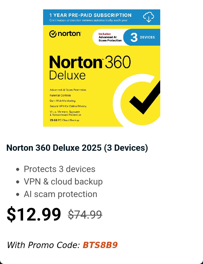 Norton 360 Deluxe 2025 (3 Devices)