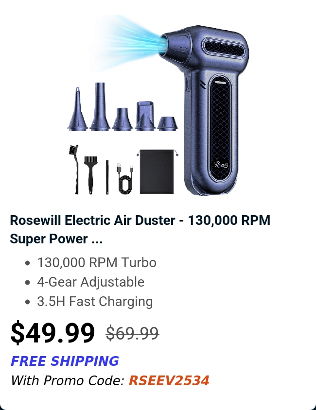 Rosewill Electric Air Duster - 130,000 RPM Super Power ...