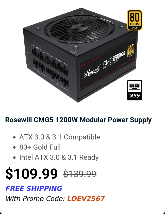 Rosewill CMG5 1200W Modular Power Supply