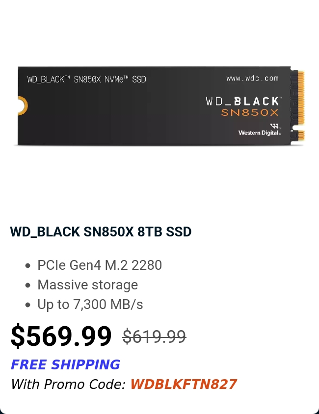 WD_BLACK SN850X 8TB SSD 