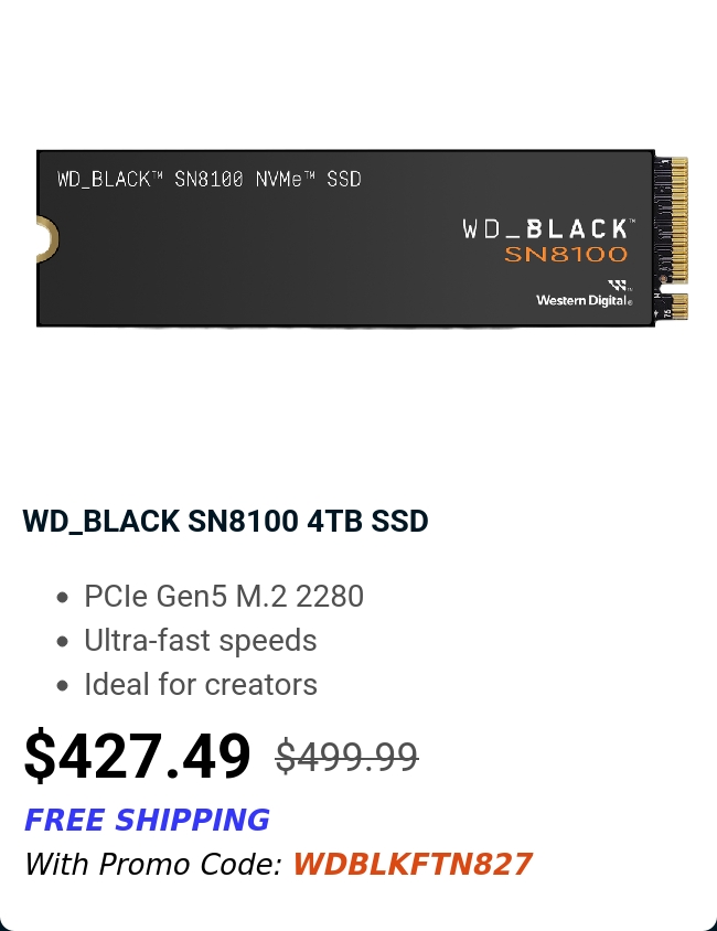 WD_BLACK SN8100 4TB SSD 