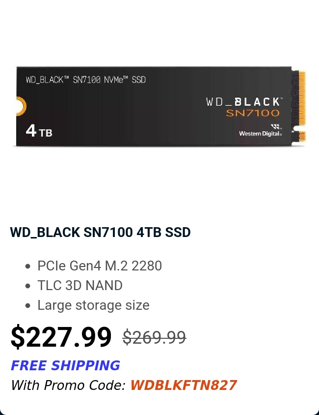 WD_BLACK SN7100 4TB SSD 
