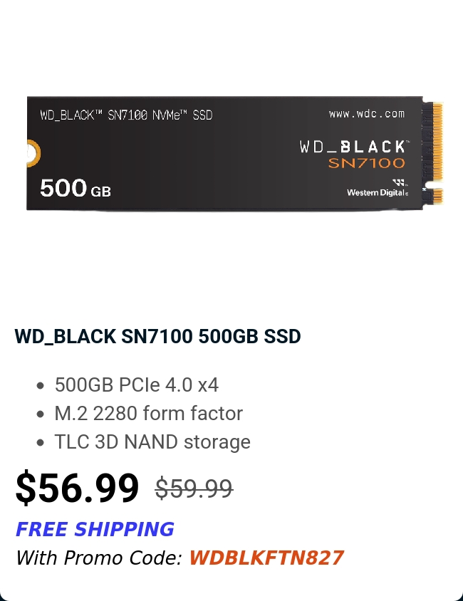 WD_BLACK SN7100 500GB SSD 