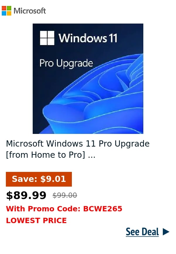 Microsoft Windows 11 Pro Upgrade [from Home to Pro] ...