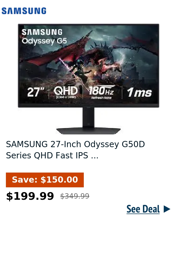 SAMSUNG 27-Inch Odyssey G50D Series QHD Fast IPS ...