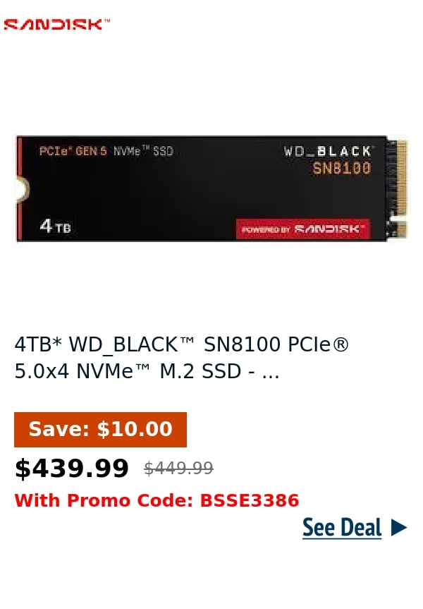 4TB* WD_BLACK™ SN8100 PCIe® 5.0x4 NVMe™ M.2 SSD - ...