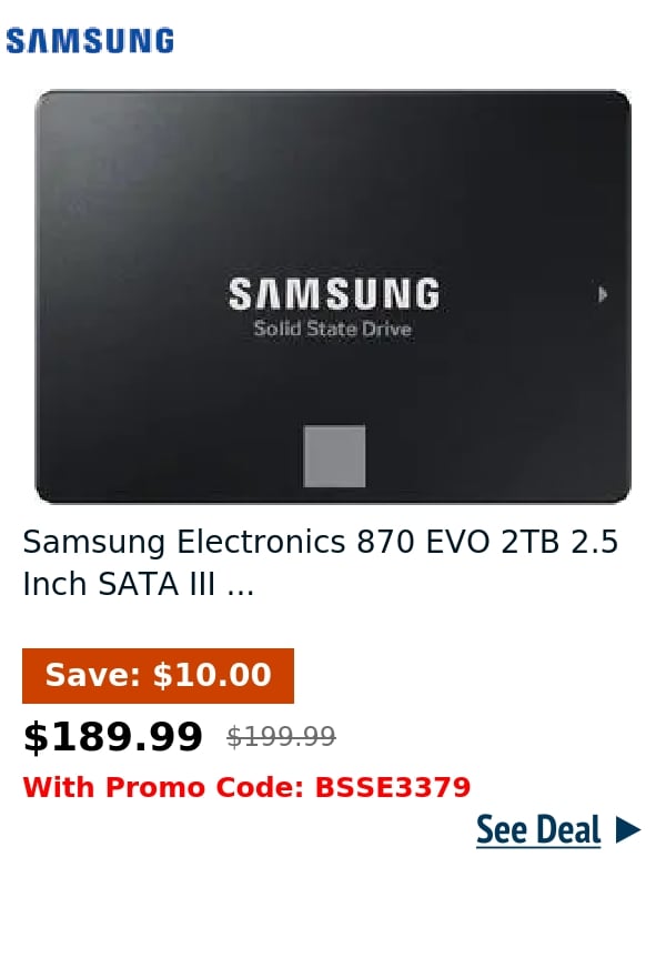 Samsung Electronics 870 EVO 2TB 2.5 Inch SATA III ...
