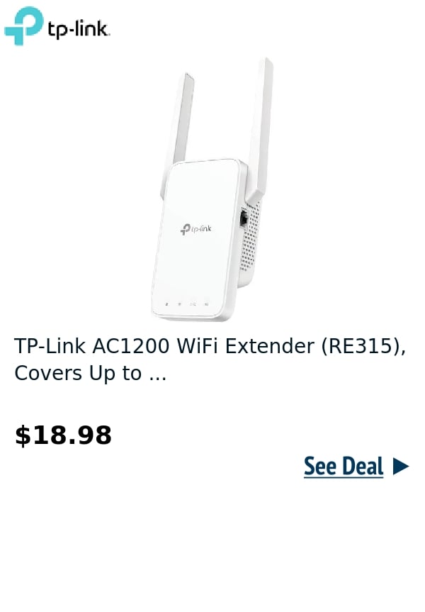 TP-Link AC1200 WiFi Extender (RE315), Covers Up to ...