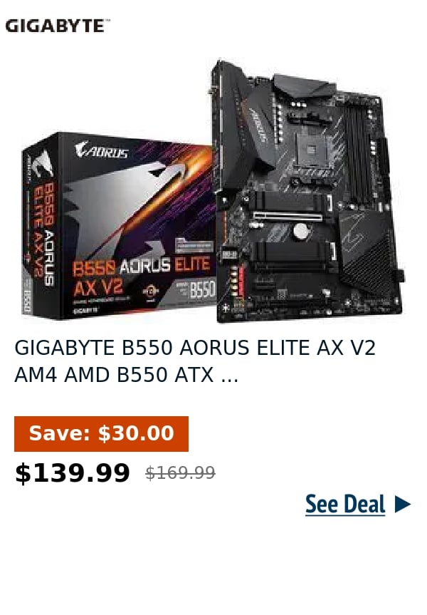 GIGABYTE B550 AORUS ELITE AX V2 AM4 AMD B550 ATX ...