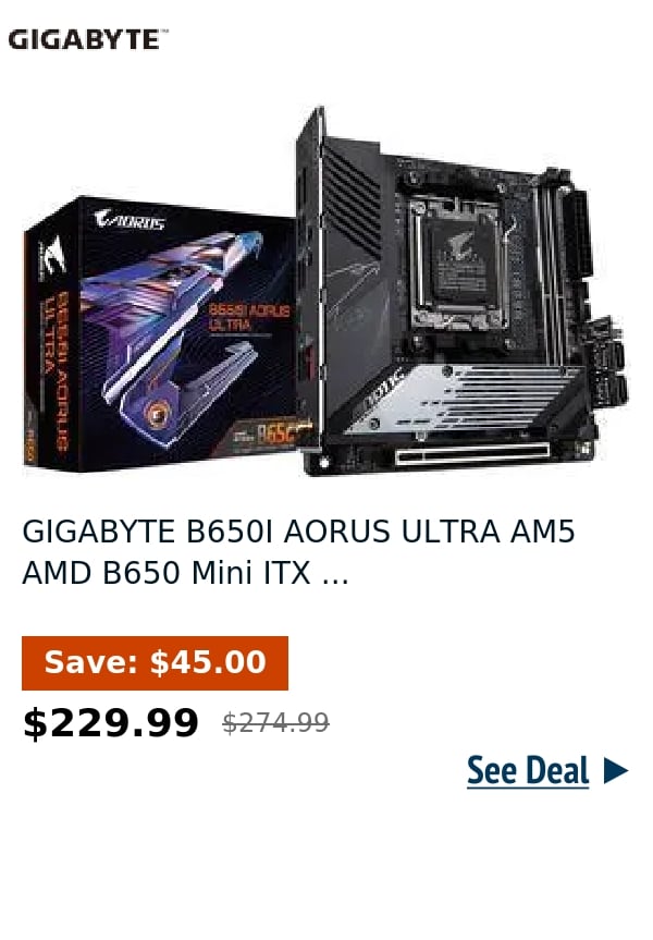 GIGABYTE B650I AORUS ULTRA AM5 AMD B650 Mini ITX ...