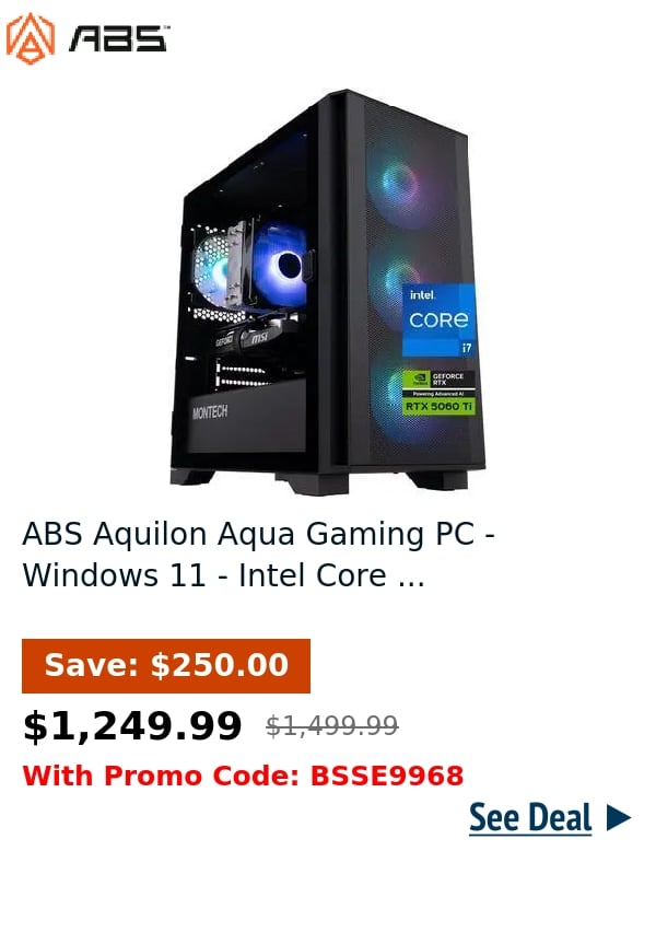ABS Aquilon Aqua Gaming PC - Windows 11 - Intel Core ...