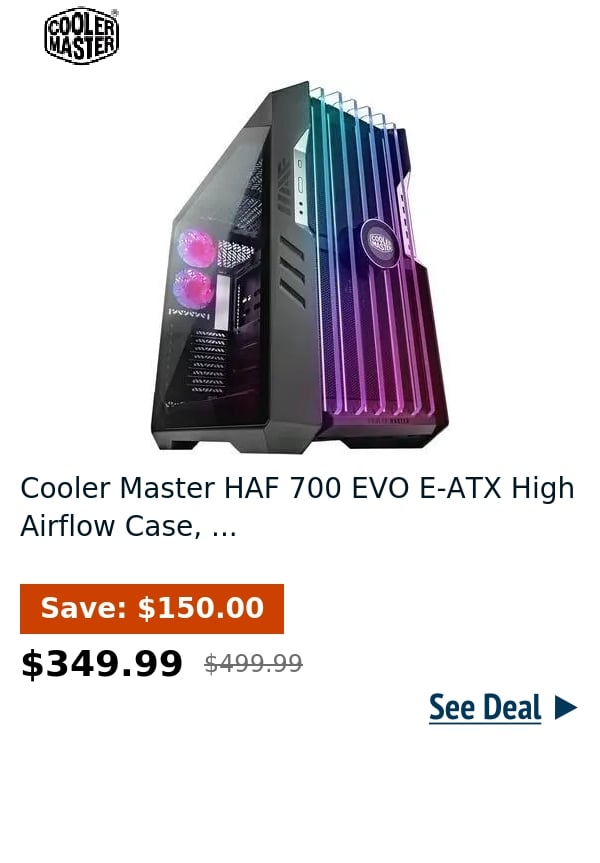 Cooler Master HAF 700 EVO E-ATX High Airflow Case, ...