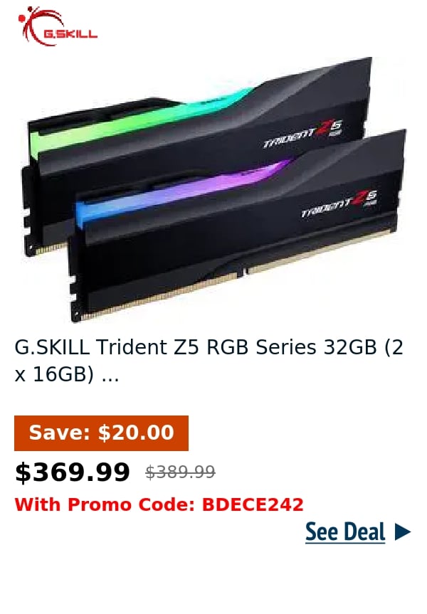 G.SKILL Trident Z5 RGB Series 32GB (2 x 16GB) ...