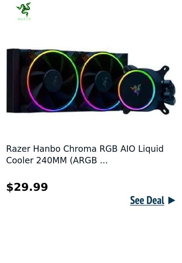 Razer Hanbo Chroma RGB AIO Liquid Cooler 240MM (ARGB ...