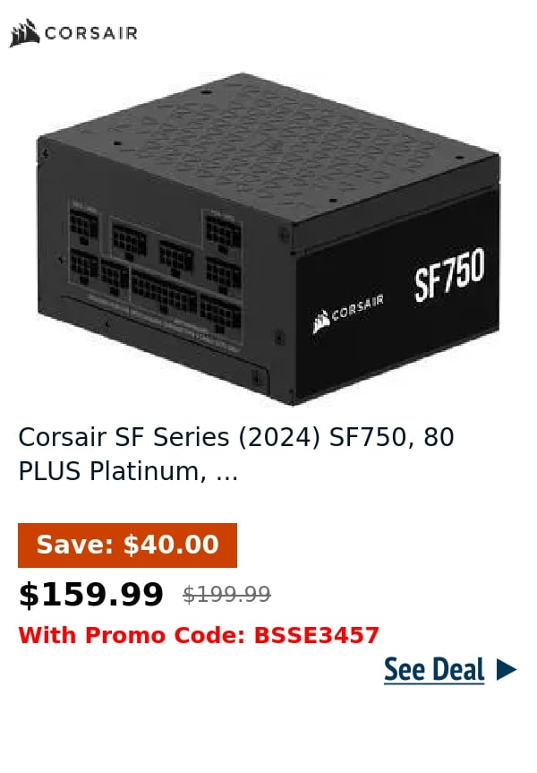 Corsair SF Series (2024) SF750, 80 PLUS Platinum, ...