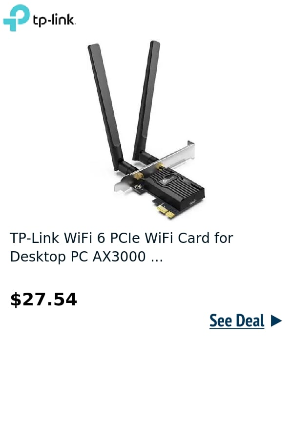 TP-Link WiFi 6 PCIe WiFi Card for Desktop PC AX3000 ...