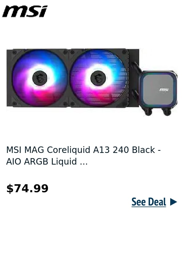 MSI MAG Coreliquid A13 240 Black - AIO ARGB Liquid ...