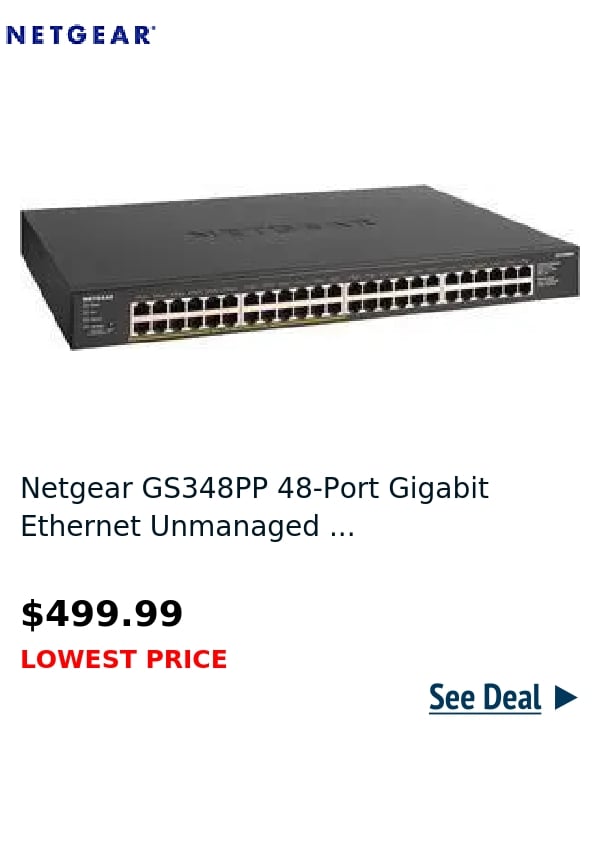 Netgear GS348PP 48-Port Gigabit Ethernet Unmanaged ...