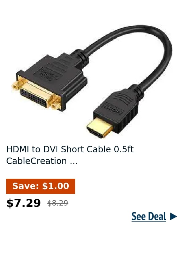 HDMI to DVI Short Cable 0.5ft CableCreation ...
