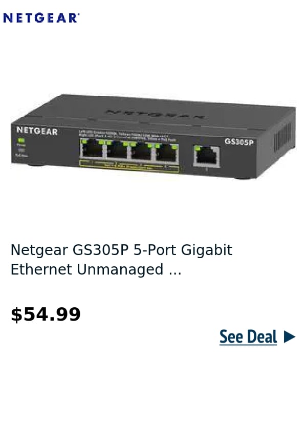 Netgear GS305P 5-Port Gigabit Ethernet Unmanaged ...