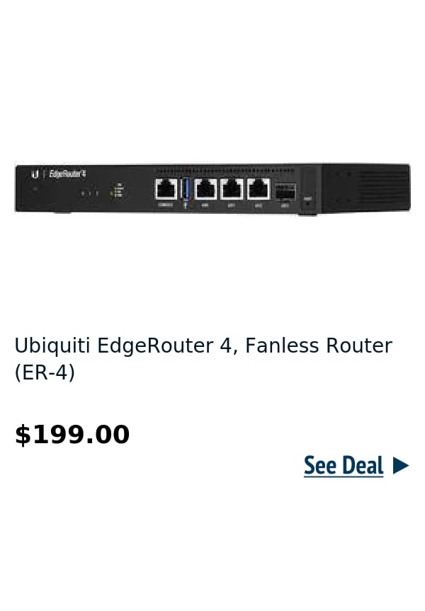 Ubiquiti EdgeRouter 4, Fanless Router (ER-4) 