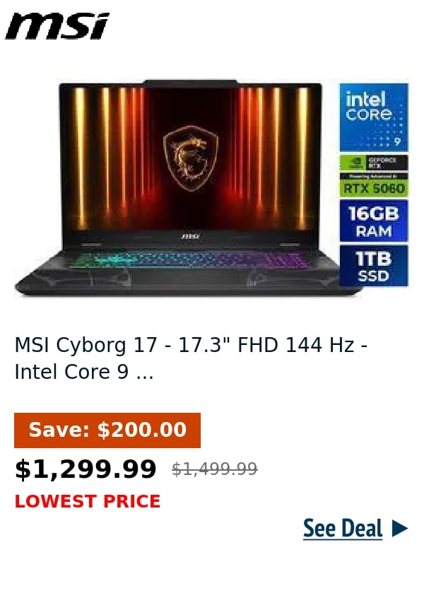 MSI Cyborg 17 - 17.3