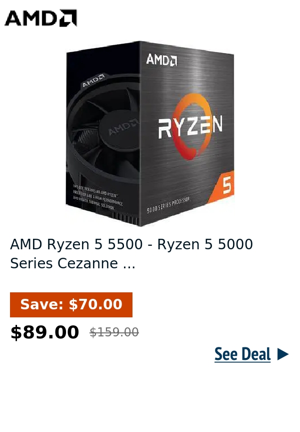 AMD Ryzen 5 5500 - Ryzen 5 5000 Series Cezanne ...